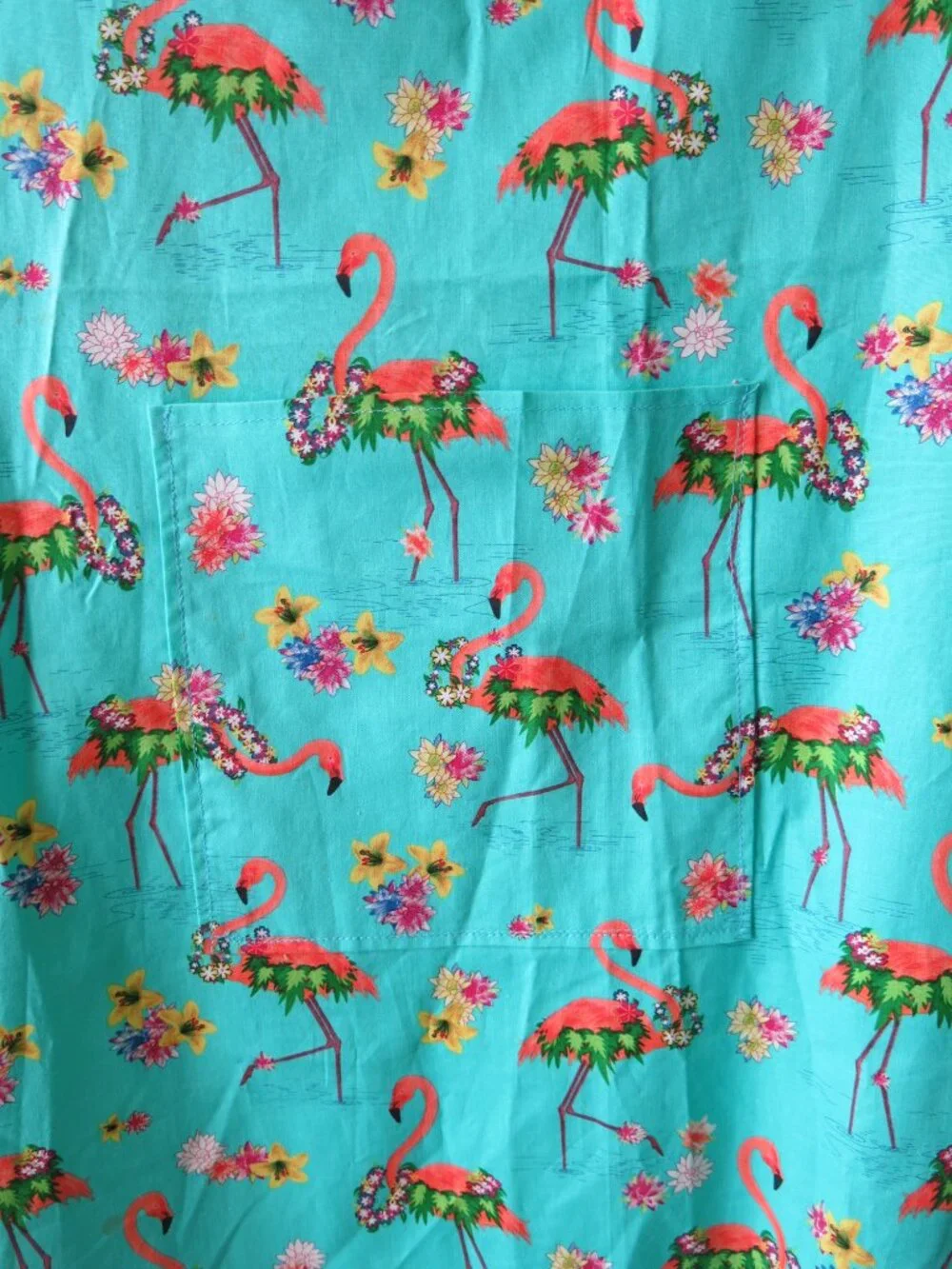 Handmade Floral Flamingo Cocktail Party Vacation Novelty Print Kitchen Apron